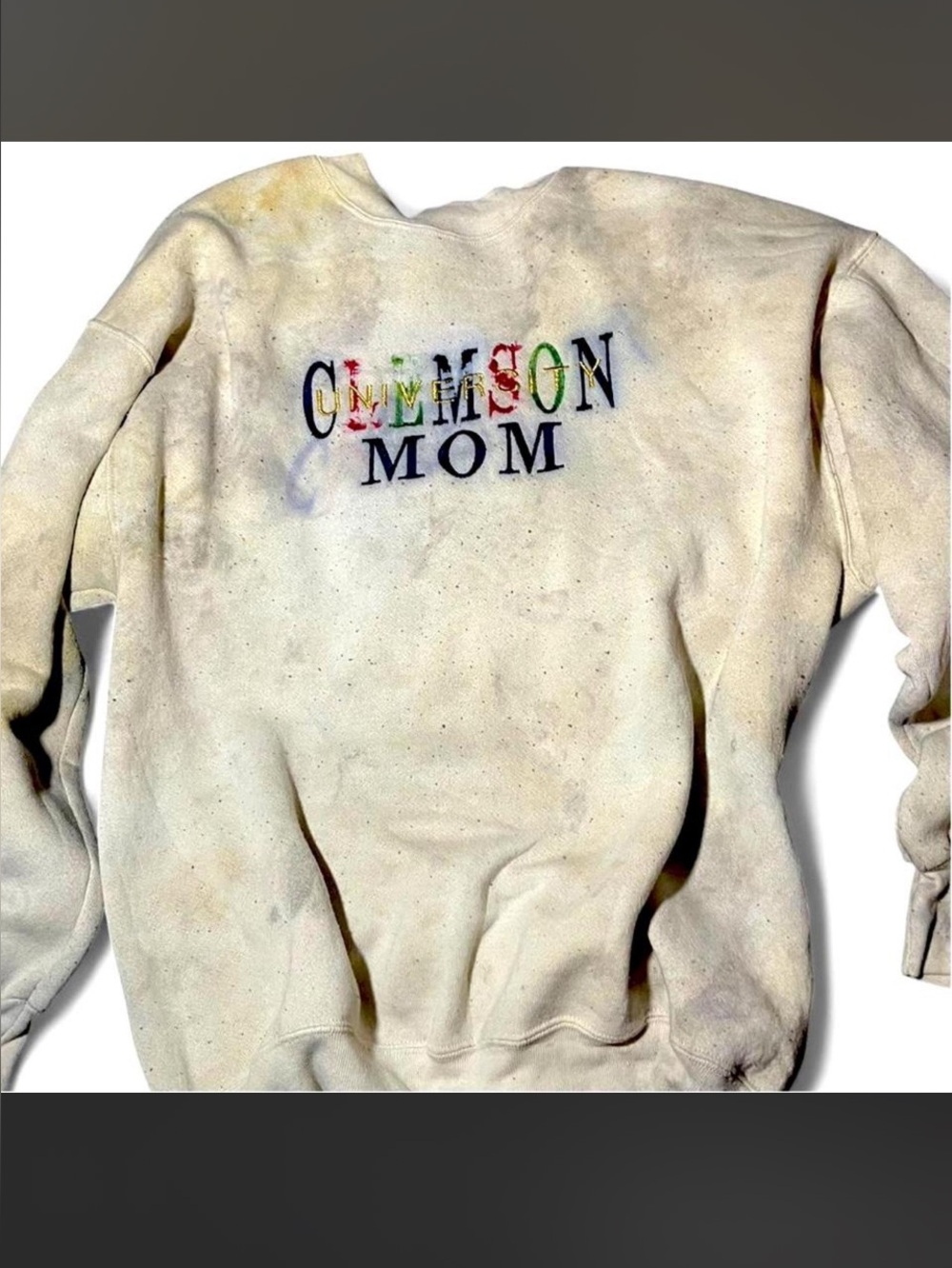 Vintage Nusport Clemson Mom Sweatshirt Large Made in USA Thrashed Grunge 90s